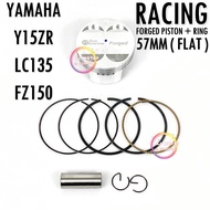 [ FORGED PISTON + RING 57MM FLAT ] SUM RACING YAMAHA Y15ZR LC135 FZ150 Y15 LC FZ BLOCK HEAD RED LEO 