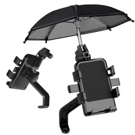 1 Set Lengkap Phone Holder Dudukan Ponsel Motor Dengan Payung Tahan Percikan Air Hujan Penahan Silau