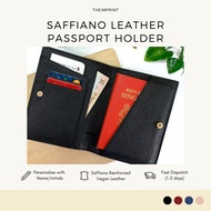 THEIMPRINT Personalised Saffiano Leather Passport Holder | Personalise With Name | Gifts 2024