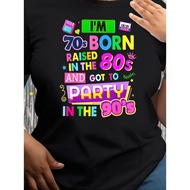 Women S Retro 70s 80s 90s Graphic T Shirt I m 70 Born in the 70s Funny Party Tee Colorful Lettering
