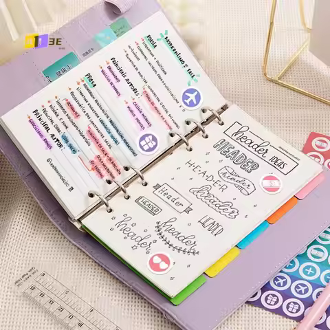 A13E-A6 6 Ring Budget Binder, Notebook Binder Cover , Loose Leaf Personal Planner Binder With Magnet