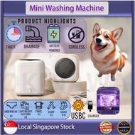 Mini Folding Washing Machine Portable type c Mini Bucket Laundry Tub 2 In 1 build in battery type c cable 11/11