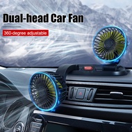 Car USB Dual-Head Fan Adjustable Tuyere Creative Car Universal Interior Car Supplies 360 Degree-Roun