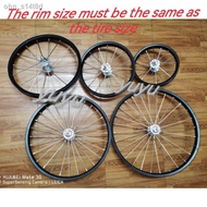 ❡Size 12,14,16,18,20  rim set for BMX KIDS FOLDING bike  double thread rear hub steel rim set