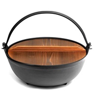 岩鑄 南部鐵器 深型鐵鍋36cm 附木蓋 日本製