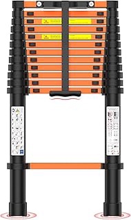 Telescoping Ladder,12.5 FT Extension Ladder, Heavy Duty 330lbs Max Capacity, Multi-Purpose Collapsib