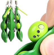 New bean Key Chain Squeeze Toy Funny Extrusion Pea Bean Keychain Squishy Toys Stress Relieve s Game