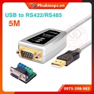 USB to RS422 RS485 conversion cable, 5M long, with LED light, Dtech DT-5519. Connect computer USB po