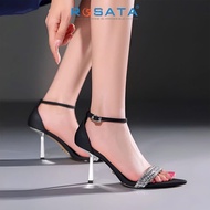 giày cao gót hở mũi ROSATA  giày sandal  7cm ROSATA mã RO661 màu ĐEN