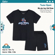 Bộ quần áo cộc thể thao Astar chất vải poly cool mát mẻ thoáng khí cho bé từ 12 tháng đến 7 tuổi