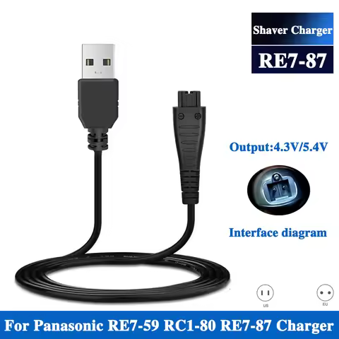 4.8V 5.4V 1.25A USB Charger RE7-87 RE7-59 For Panasonic ES-RT30 ES-RT40 ES-GA20 ES2065 ES2067 W7657