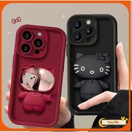 Cosmetic mirror holder case For Huawei Y6P Y9 Prime 2019 Case Y7A Y9A Y5P Y7 Y9 Y6 Pro 2019 Y6S Y5 2018 Nova 7i Y70 Y91 Y90 Y91 Y61 Y71 Casing Cute and popular bracket Phone case