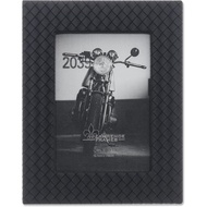 Lawrence Frames Vegan Leather Picture Frame, Diagonal Design, 5x7, Black