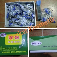 NEW!!!!!!! 1 box - Peniti Swanaga Stainless Steel Safery Pins