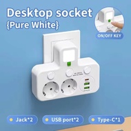 JURHOMIE 2/ 3 / 4/ 5 Plugs EU Plug Outlet Universal Wall Mounted Outlet Electrical Socket Durable Ty