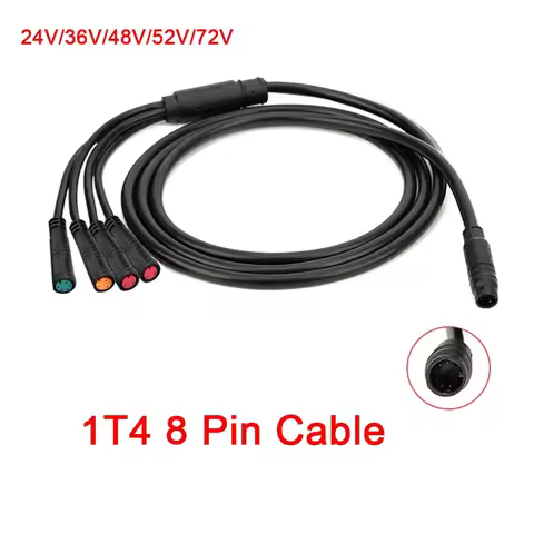 JULET 1T4 8 Pin Waterproof Cable Controller Electric Brake Throttle Display Bicycle Cable Conversion