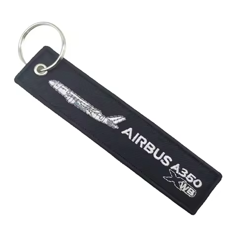 1 PC AIRBUS A350 Letters Double Sided Embroidered Keychain Pilot Aviation Keychain Gifts for Flying