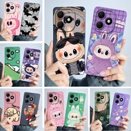 For Itel P55 4G Casing A666L 2024 Shockproof Cartoon Cute Pattern Liquid Silicone Soft Case For ITEL