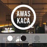 Cutting Sticker Beware of Round Glass Cafe Wall Glass Door Sticker