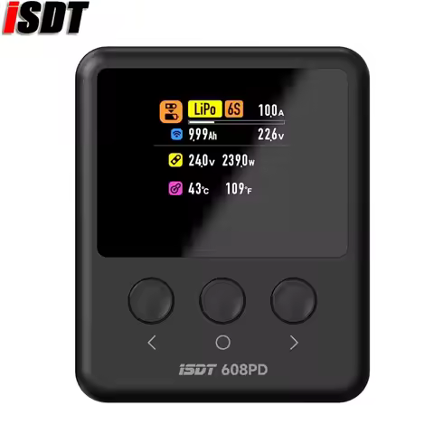 ISDT 608PD Lipo Balance Charger Discharger,DC 240W/10A PD 140W/5A Smart Digital Charger for RC Batte