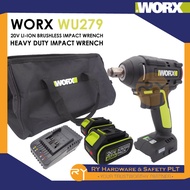 WORX | WU279 20V LI-ION BRUSHLESS IMPACT WRENCH - HEAVY DUTY IMPACT WRENCH | PERENGKUH TAHAN LASAK P