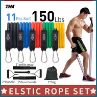 TMA Resistance Band Set For Men 11Pcs With Handle 150Lbs 5 Levels Adjustable Latex Elastic Band For 