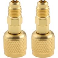 Penyambung HVAC A2L R-32 R-454B Brass, Sambungan Flare 1/4" Perempuan Kiri ke 1/4" Lelaki Kanan, Pen
