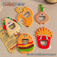 YOLANDA Coke Bottle Opener, Stainless Steel Burger Fridge Magnet Bottle Opener, Portable Magnetic Ca