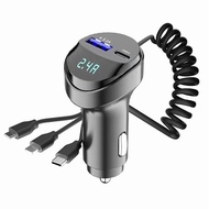 JaneDream 55W 2 Ports USB Fast Car Phone Charger 3.1A with Voltage Display Car Three In One USB Retr