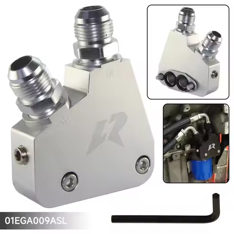 LR Oil Cooler Adapter For Corvette C5 C6 C7 LS1 LS2 LS3 LS6 LS7 GM CK 99-07 BK Black/Silver