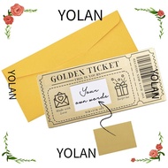 YOLANDAGOODS Golden Ticket Scratch- Card,  Raffle Gift Concert Ticket,  with Envelope Party Favor Sc
