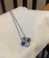 梵克雅寶Van Cleef & Arpels 四葉幸運系列女款銀色吊墜項鏈
