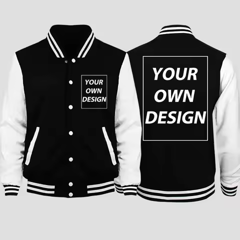 S-5XL Man Baseball Jackets Personalized Custom Logo Graphics Street Loose Jackets Fashion Casual Spo