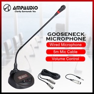 AmpAudio Gooseneck Microphone Wired Gooseneck Microphone ( Phantom Power / Battery )