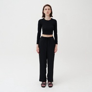 Mississippi Straight Leg Trousers Pants Celana Wanita Panjang LIN000481M Hitam