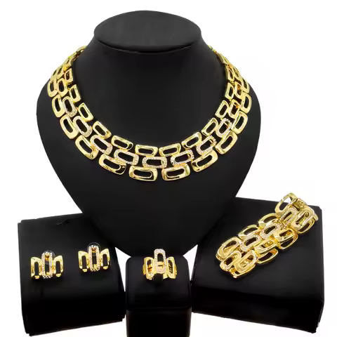 Fashion Dubai Gold-plated Flower Jewelry Jewelry Set Female Exquisite Chrysanthemum Necklace Jewelry