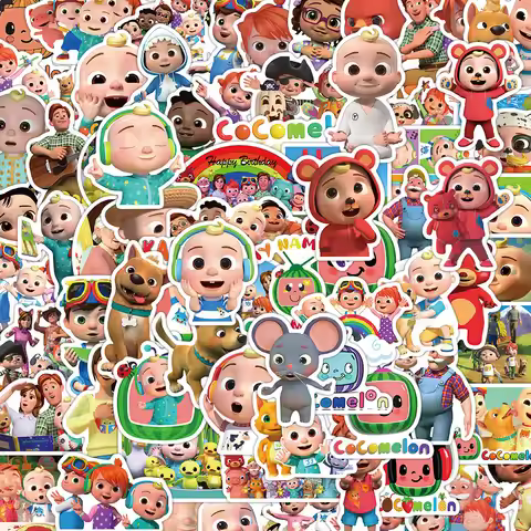 50PCS Cocomelon Series Reward Hand Account Luggage Skateboard DIY Stickers Creativity Supplies Incen