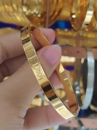 Printed Gold Nontarnish Bangle Bracelet