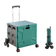 48L可折疊爬梯萬向輪買餸車 - 軍綠黑 | 靜音耐磨 | 多路況適配 | 大容量家用