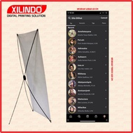 stand banner xbanner acara wisuda kelulusan graduation chat hitam - desain &amp; banner