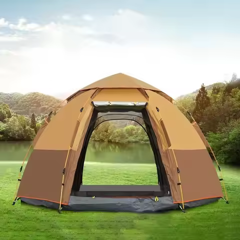 3 4 5 6 Persons Big Space Waterproof Fabric Portable Outdoor Camping Tent Equipment