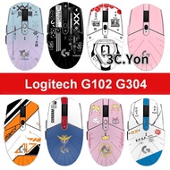 Mouse Skin Logitech G102 G304 Set for Matte Sticker Anti-slip Mouse Skates Side Stickers Plain Color