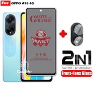 LAYAR 2in1 Anti-Scratch Spy Privacy Screen Protector Oppo A98 4G A91 A95 4G A95 5G A97 5G Free Tempe