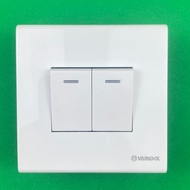 Sino 16A Square 1-Way Double Switch Set S98CC Series - Square Face Match S98CC2S/S