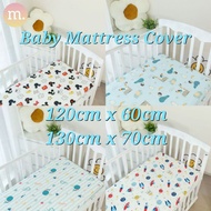 Premium Quality 100% Cotton Baby Fitted Mattress Cover (120cm x 60cm) Cadar Tilam Bayi 婴儿纯棉床笠