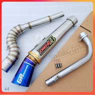 1set Daeng sai4 open spec Pipe canister 51mm open exhaust Pipe for Wave 125 Xrm 110/125 Wave 100/10/115 Rs125 Furry 125 Smash 115 Rusi100/110 Daeng Pipe Daeng sai4 Aun Pipe Nlk Pipe Charama Pipe Creed Pipe Kou Pipe