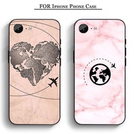 LH9 Aircraft World Map Cartoon iPhone 11 12 Pro Max Mini 6 7 8 Plus Plus 6S X XS Max XR SE Soft Case