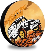 Spare Tire Cover Compatible with Land Rover Defender 90 110 130, Polyester, Black, M Size for 225/65