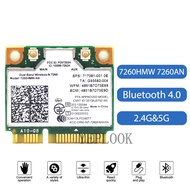 7260HMW 7260AN WiFi Card 2.4G/5G BT4.0 Mini PCI-E 867M Wifi Card