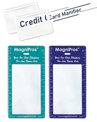 MAGDEPO 3X Magnifier Bookmark Ruler for Reading, Credit Card Size Magnifier, Credit Card Holder Card